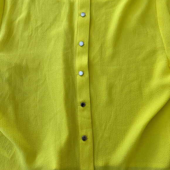 bebe Yellow Button-Back Blouse - Picture 3 of 6